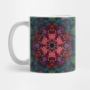 Psychedelic Hippie Flower Red Green and Blue Mug